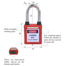 Load image into Gallery viewer, 3 KEYED ALIKE PADLOCK SET (RED) with 2 keys/lock
